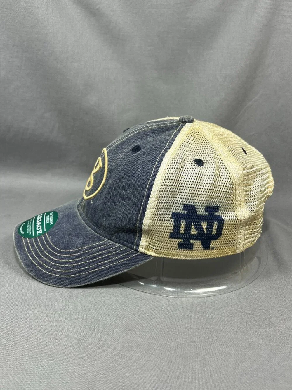 Garth Brooks Concert Notre Dame Legacy Trucker Hat Blue Cream Snapback Dad Cap